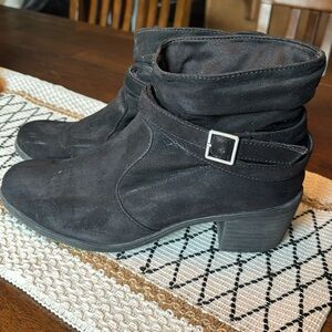 Black Faux Suede Ankle Boots